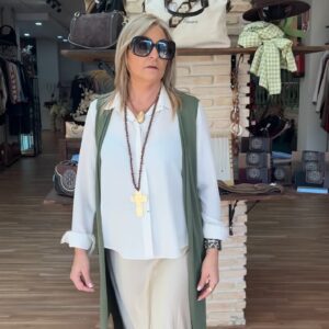 Chaleco largo fluido Monarca – Verde