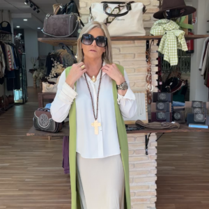 Chaleco largo fluido Monarca – Verde claro