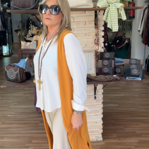 Chaleco largo fluido Monarca – Naranja